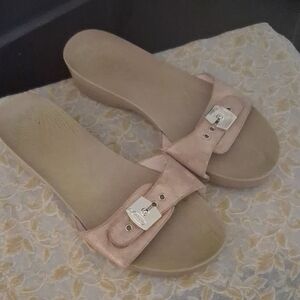 Dr. Scholl's Tan Mules with Buckle